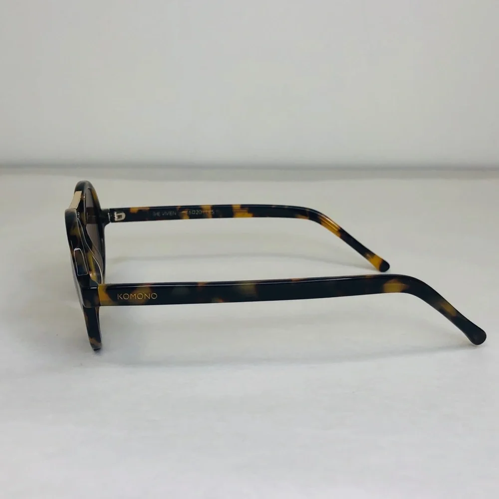 Vivien Tortoise Demi KOMONO Sunglasses round brown gold - Picture 8 of 11